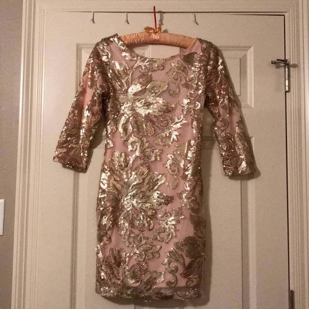 Pink & Gold Sequin Dress